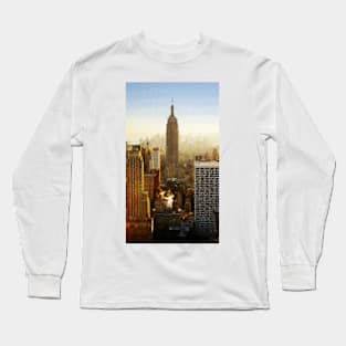 Low Poly New York City Crystler Building Long Sleeve T-Shirt